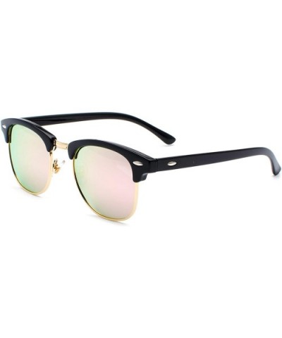 Classic Half Frame Sunglasses Fashion Eyeglasses for Men Women - Glod-pink - C818SKX0SO8 $7.96 Round