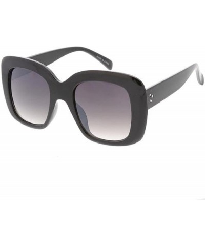 Urban Modern"Chrono" Thick Frame Sunglasses - Black - CE18GYXNMCG $5.42 Square