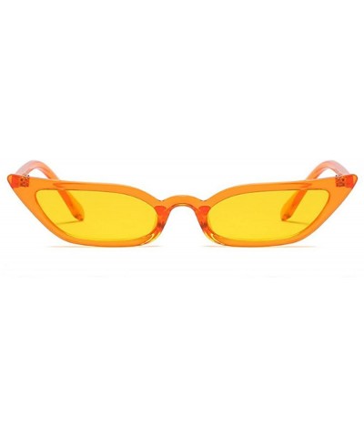 Sexy Women Small Frame Chic Vintage Designer Lady Cat Sunglasses - Orange-yellow - CM189MSSS70 $7.50 Square