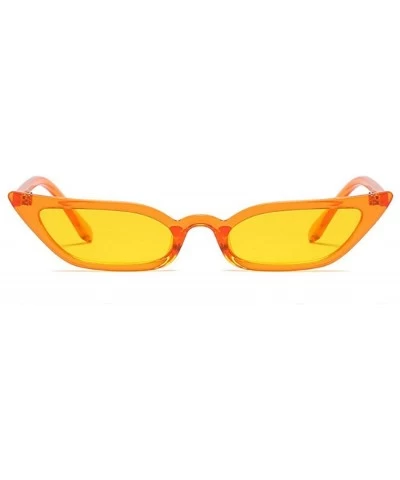 Sexy Women Small Frame Chic Vintage Designer Lady Cat Sunglasses - Orange-yellow - CM189MSSS70 $7.50 Square