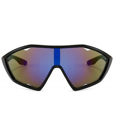 Retro Mask Shaped One-piece Sunglasses Men Women Brand Designer Vintage Wind Big Frame Sunglasses UV Protection - CV192D35677...