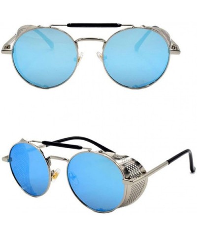 Steampunk Retro Polarized Sunglasses Women Men Retro-Sunglasses Steampunk Round Sunglasses with Side Shields - CV196RD2AIG $8...