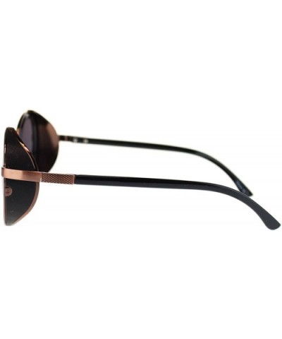 Steampunk Victorian Side Visor Round Circle Lens Sunglasses - Copper Black - CJ18Z9TT89T $4.88 Shield