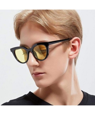 2019 New Women Cat Eye Sunglasses Fashion Sexy UV400 Sun Glasses Ocean Bblue - Bred - C018XE9SE4I $7.14 Oversized