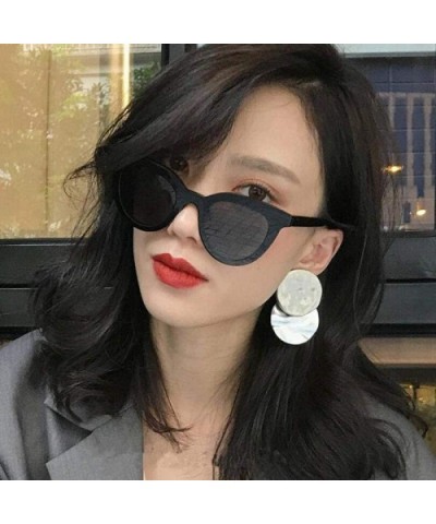 2019 New Women Cat Eye Sunglasses Fashion Sexy UV400 Sun Glasses Ocean Bblue - Bred - C018XE9SE4I $7.14 Oversized