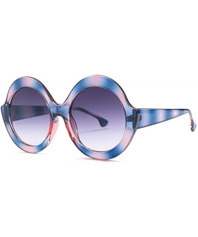 Oversized Retro Round Sunglasses Candy color Hinge Women Sun Glasses - Red Blue - CU18NE3U3DR $7.95 Oversized