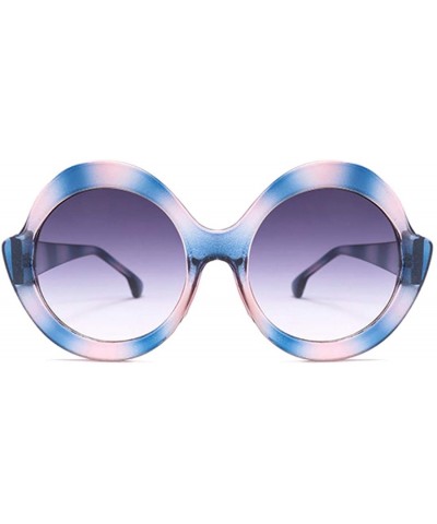 Oversized Retro Round Sunglasses Candy color Hinge Women Sun Glasses - Red Blue - CU18NE3U3DR $7.95 Oversized