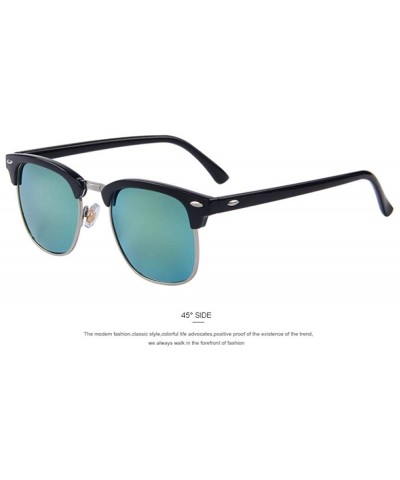 Men Retro Rivet Polarized Sunglasses Classic Brand Designer Unisex C01 Black - C02 Gold - C818XE0UUIZ $7.56 Aviator