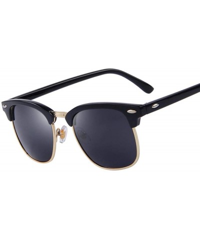 Men Retro Rivet Polarized Sunglasses Classic Brand Designer Unisex C01 Black - C02 Gold - C818XE0UUIZ $7.56 Aviator