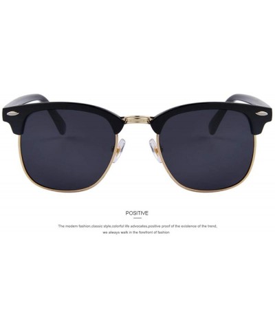 Men Retro Rivet Polarized Sunglasses Classic Brand Designer Unisex C01 Black - C02 Gold - C818XE0UUIZ $7.56 Aviator