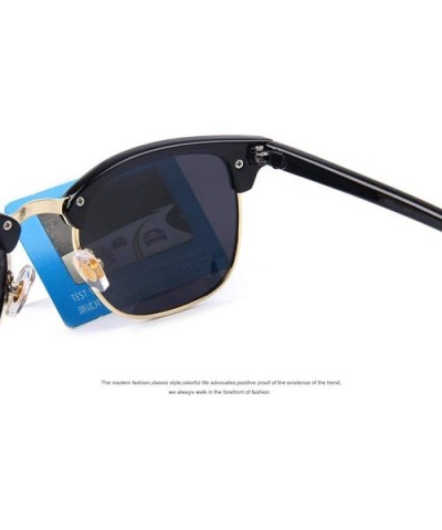 Men Retro Rivet Polarized Sunglasses Classic Brand Designer Unisex C01 Black - C02 Gold - C818XE0UUIZ $7.56 Aviator