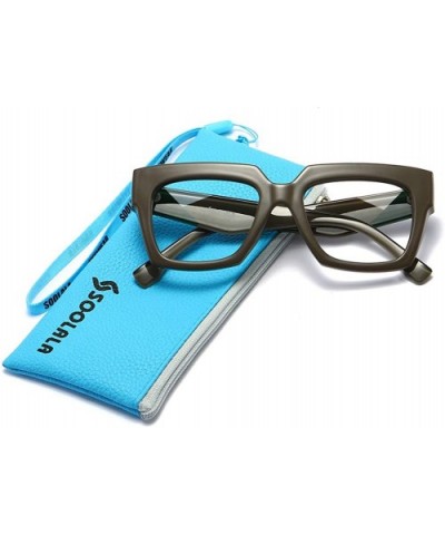 Anti-Blue Blocker Light Square Reading Glasses w/Leopard Arms - Anti Blue - Gray - C518YR2R6D5 $13.03 Cat Eye