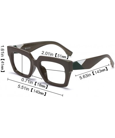 Anti-Blue Blocker Light Square Reading Glasses w/Leopard Arms - Anti Blue - Gray - C518YR2R6D5 $13.03 Cat Eye