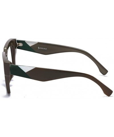 Anti-Blue Blocker Light Square Reading Glasses w/Leopard Arms - Anti Blue - Gray - C518YR2R6D5 $13.03 Cat Eye