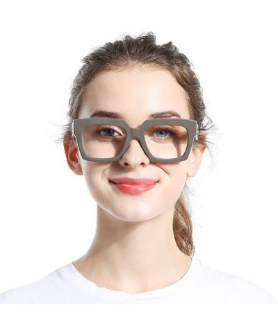 Anti-Blue Blocker Light Square Reading Glasses w/Leopard Arms - Anti Blue - Gray - C518YR2R6D5 $13.03 Cat Eye