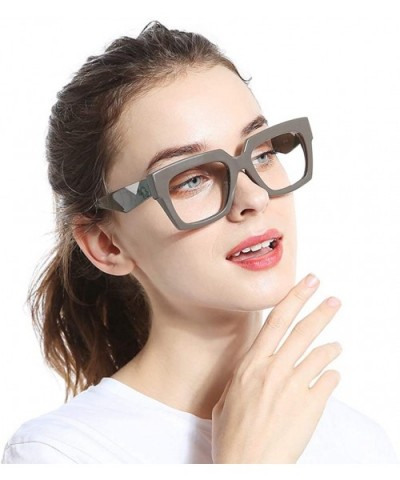 Anti-Blue Blocker Light Square Reading Glasses w/Leopard Arms - Anti Blue - Gray - C518YR2R6D5 $13.03 Cat Eye