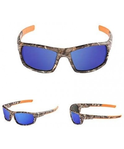 Camouflage Sports Polarized Sunglasses for Men Women Fishing Sports Hunting - Camo&blue - CB18N94HZLR $9.13 Sport