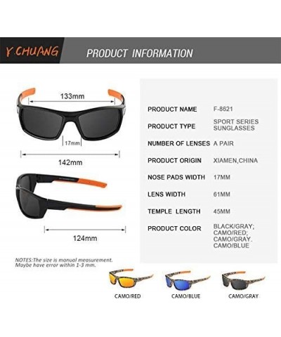 Camouflage Sports Polarized Sunglasses for Men Women Fishing Sports Hunting - Camo&blue - CB18N94HZLR $9.13 Sport