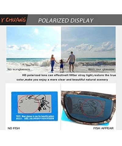 Camouflage Sports Polarized Sunglasses for Men Women Fishing Sports Hunting - Camo&blue - CB18N94HZLR $9.13 Sport