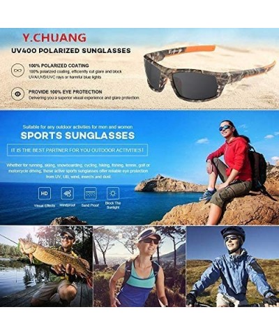 Camouflage Sports Polarized Sunglasses for Men Women Fishing Sports Hunting - Camo&blue - CB18N94HZLR $9.13 Sport