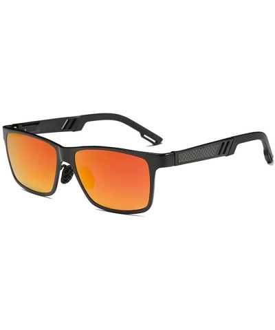 Polarized Sunglasses Mens Fashion Aluminum Magnesium Sun Glasses Driving Eyewear - Black/Red - CE185N8QW53 $7.01 Square