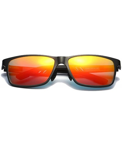 Polarized Sunglasses Mens Fashion Aluminum Magnesium Sun Glasses Driving Eyewear - Black/Red - CE185N8QW53 $7.01 Square