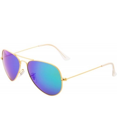 designer classic aviator metal frame men women sunglasses 3025 - Blue Green - C918E37KSWU $14.13 Oversized
