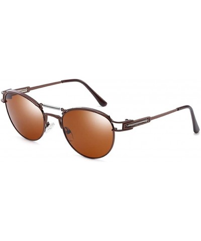 Fashion Driving Polarized Sunglasses for Men Metal Frame Ultra Light - Brown Color - CF11R5JANEN $19.68 Oval