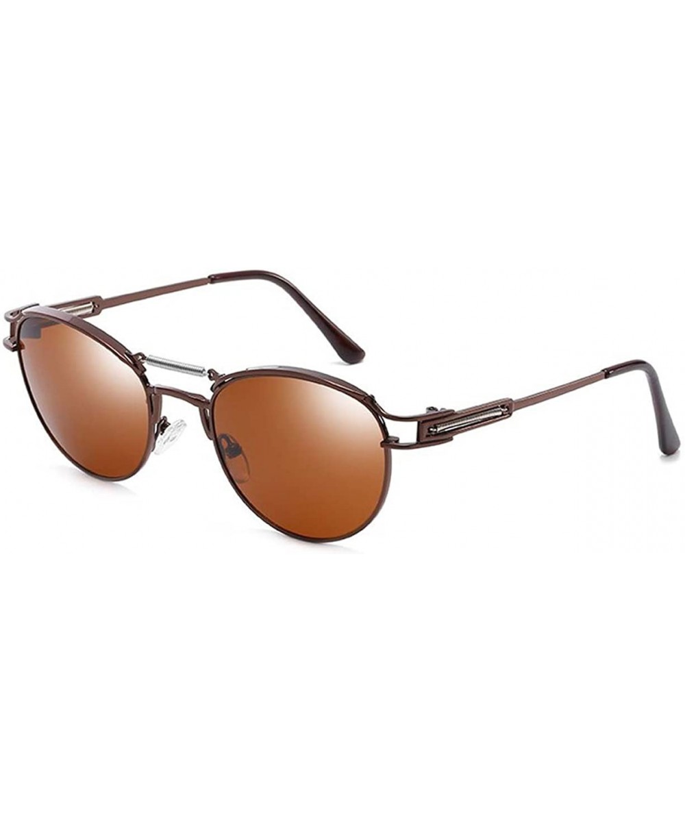 Fashion Driving Polarized Sunglasses for Men Metal Frame Ultra Light - Brown Color - CF11R5JANEN $19.68 Oval