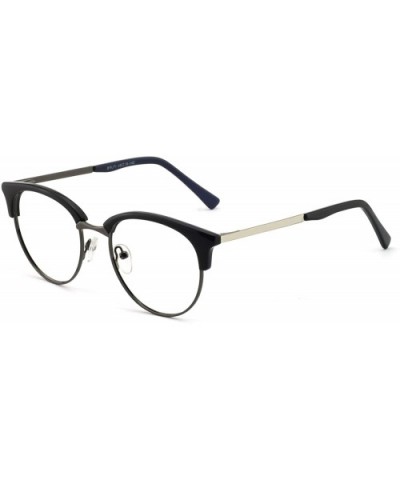 Womens Aviator Fashion Non-prescription Eyeglasses Frame - 3024-dark Blue - C318EWXZYKL $16.54 Oversized