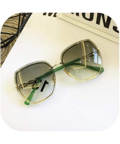 High Qulity Women's RimlSquare Sunglasses Metal Shades Fashion Luxury Sexy Brown Eyewear - Gradient Green - C51985DNUWR $14.0...