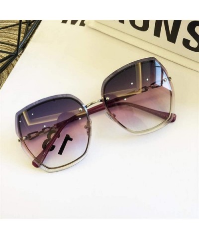 High Qulity Women's RimlSquare Sunglasses Metal Shades Fashion Luxury Sexy Brown Eyewear - Gradient Green - C51985DNUWR $14.0...