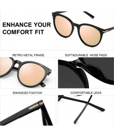 Round Retro Polarized Sunglasses for Men and Women- Vintage Classic Eyewear Style Frame for Driving/Travel/Sport - C418OMU0RQ...