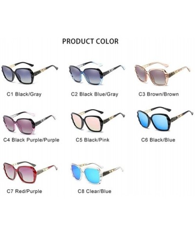 Oversized Square Sunglasses for Women UV400 Shades - C7 Red Purple - CD1986UDTE2 $11.40 Square