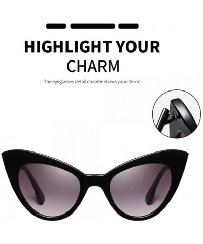 Women Cute Sexy Cat Eye Sunglasses Vintage Small Triangle Sun Glasses UV400 - Beige Brown - CP1902YZ2R2 $8.33 Cat Eye