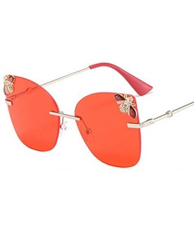 Bee Rimless Sunglasses Men Women Square Shades Sun Glasses - C3 Tea - CK18Y6H49NS $15.38 Goggle