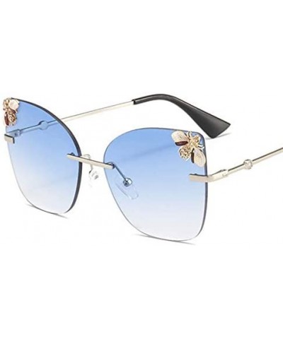 Bee Rimless Sunglasses Men Women Square Shades Sun Glasses - C3 Tea - CK18Y6H49NS $15.38 Goggle