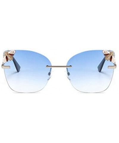 Bee Rimless Sunglasses Men Women Square Shades Sun Glasses - C3 Tea - CK18Y6H49NS $15.38 Goggle