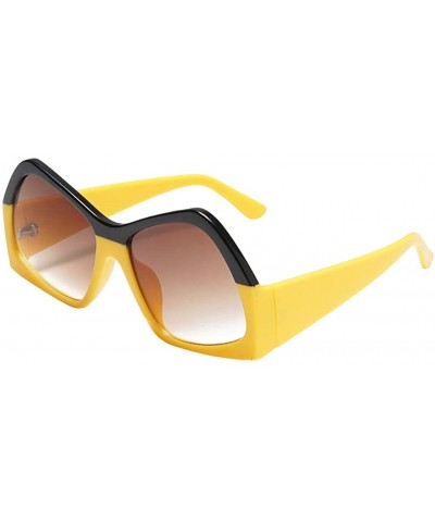 Sunglasses for Women Cat Eye Vintage Sunglasses Retro Oversized Glasses Eyewear Goggles - Yellow - CL18QTGI0XC $6.38 Cat Eye