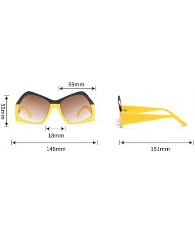 Sunglasses for Women Cat Eye Vintage Sunglasses Retro Oversized Glasses Eyewear Goggles - Yellow - CL18QTGI0XC $6.38 Cat Eye