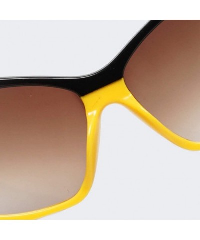 Sunglasses for Women Cat Eye Vintage Sunglasses Retro Oversized Glasses Eyewear Goggles - Yellow - CL18QTGI0XC $6.38 Cat Eye