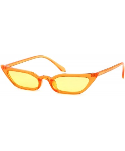 Vintage Retro Cat Eye Sunglasses - Clear Orange - C918A9WN8K4 $6.11 Goggle