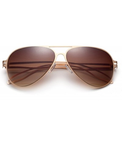 Loyolita" - Oversized Fashion Sunglasses in Aviator Design for Men and Women - Gold/Brown - C112MCS6IJL $5.38 Oversized