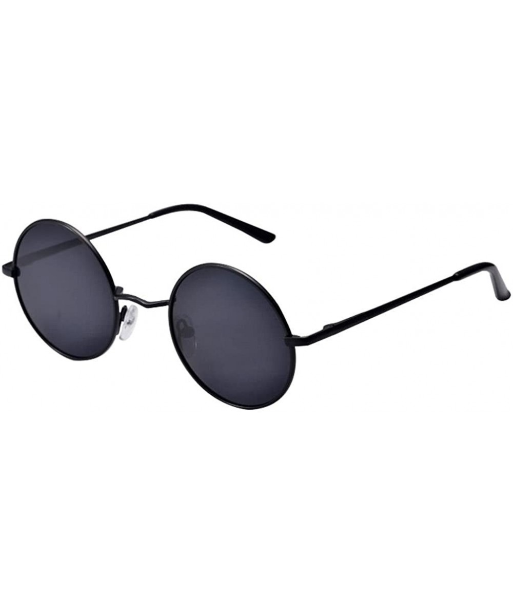 New Steampunk Vintage Hippy Classic Round Sunglasses for Men Women - Black - CF11KZAUCE5 $5.90 Round