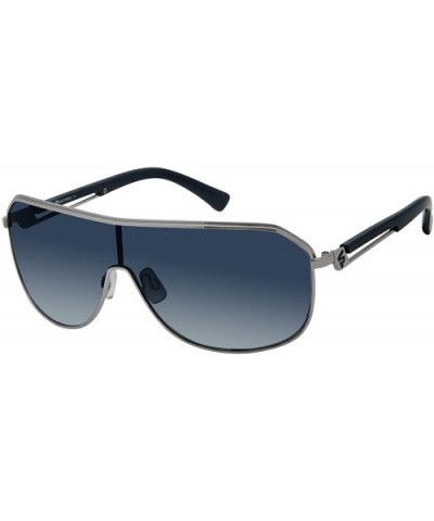 Men's 5012SP Metal Shield Sunglasses with 100% UV Protection- 74 mm - Silver & Blue - CD18EH36NE9 $17.63 Shield