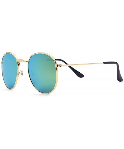 Round Metal Frame Polarized Mirrored Sunglasses - Black - C018WDQ0OLA $8.90 Goggle