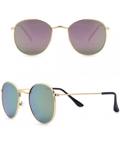 Round Metal Frame Polarized Mirrored Sunglasses - Black - C018WDQ0OLA $8.90 Goggle