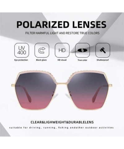 Women Oversized Gradient Lens Polarized Sunglasses Square Fashion Sun glasses Female Goggle Ladies UV400 - CR199QCYUO4 $6.50 ...