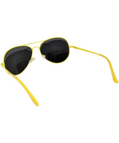 Colored Metal Frame with Full Mirror Lens Spring Hinge - Yellow_smoke_lens - C4122DUFTJX $6.80 Aviator