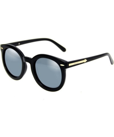 Fashion Circle Sunglasses Vintage Round Glasses For Men Women L501 - Black Silver - CF12NRZVJ50 $18.28 Round